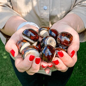 Ceramic Chestnuts (set of 12 pcs) - Handmade conkers, autumn table decor, jar bowl vase filler, aquarium ornament, rustic fall decoration