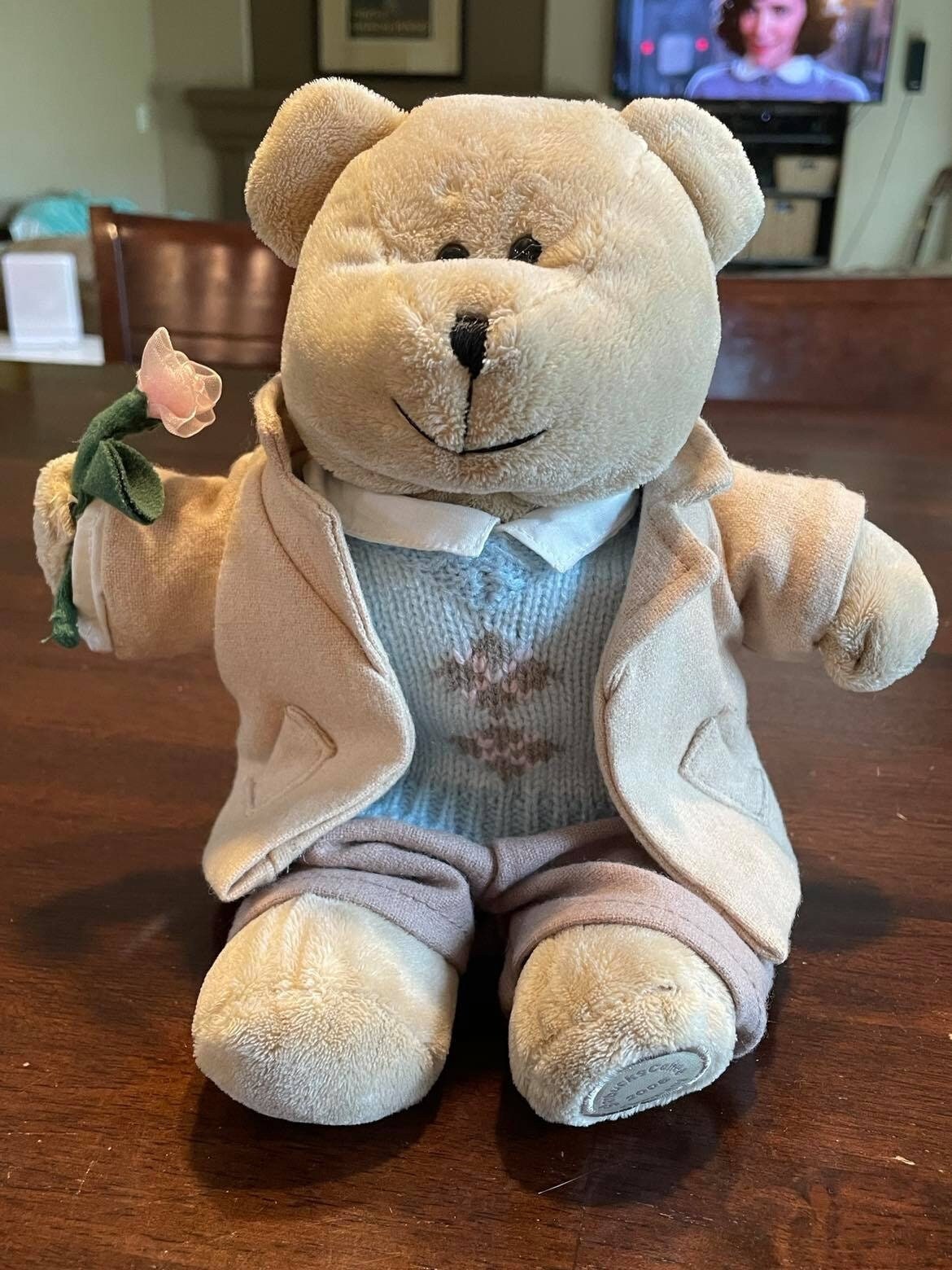 Starbucks Bearista Bear 2006 Valentines Day Boy W/ Flower Etsy
