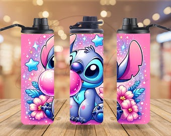 20oz Pink stitch Tumbler, blue alien cup, gifts for her