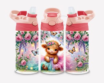 toddler girl cup, custom 12oz tumbler, baby cow, little girl gifts, personalized gift