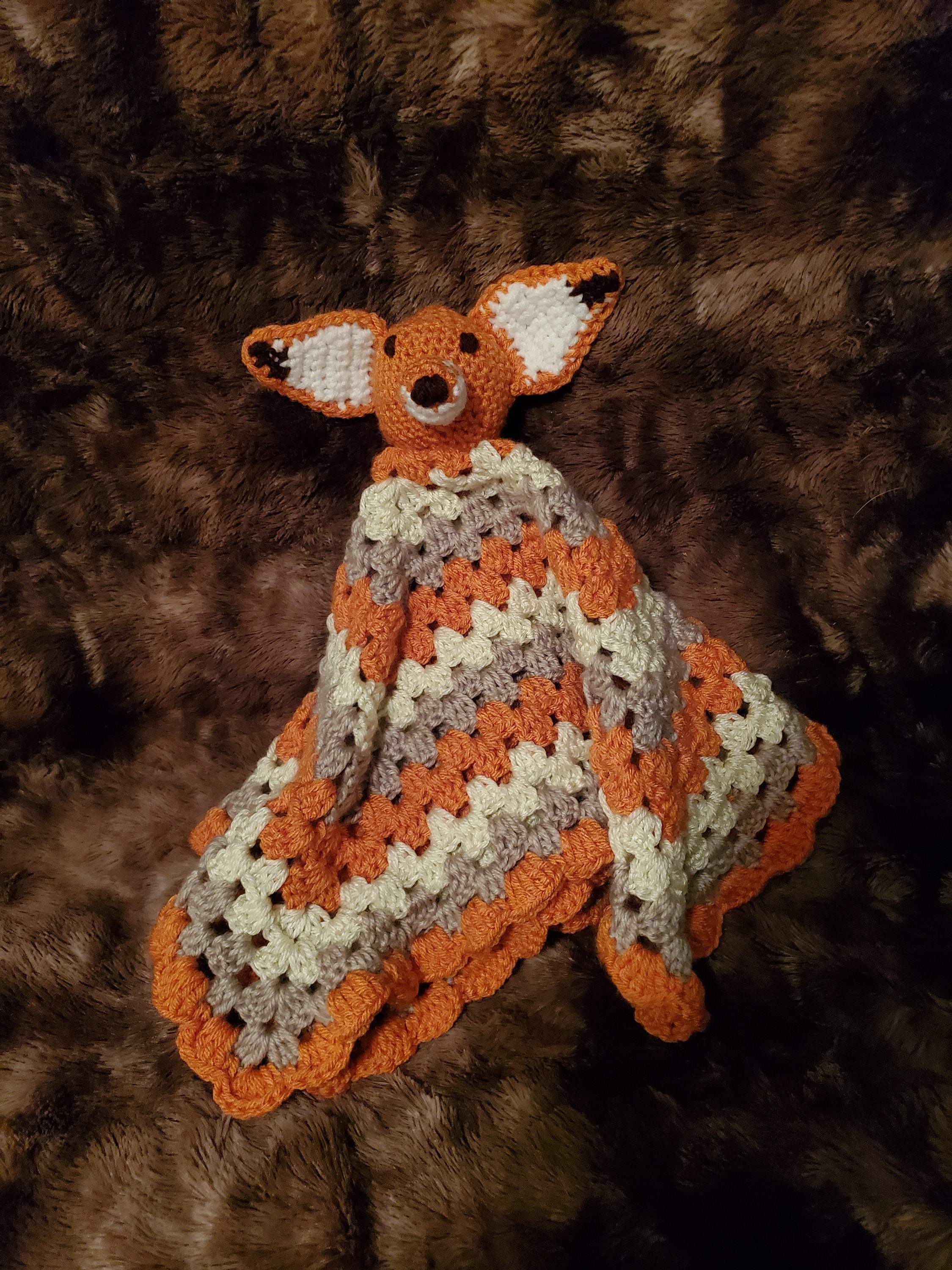 Crochet Fox Lovey Baby Blanket Security Blanket Etsy