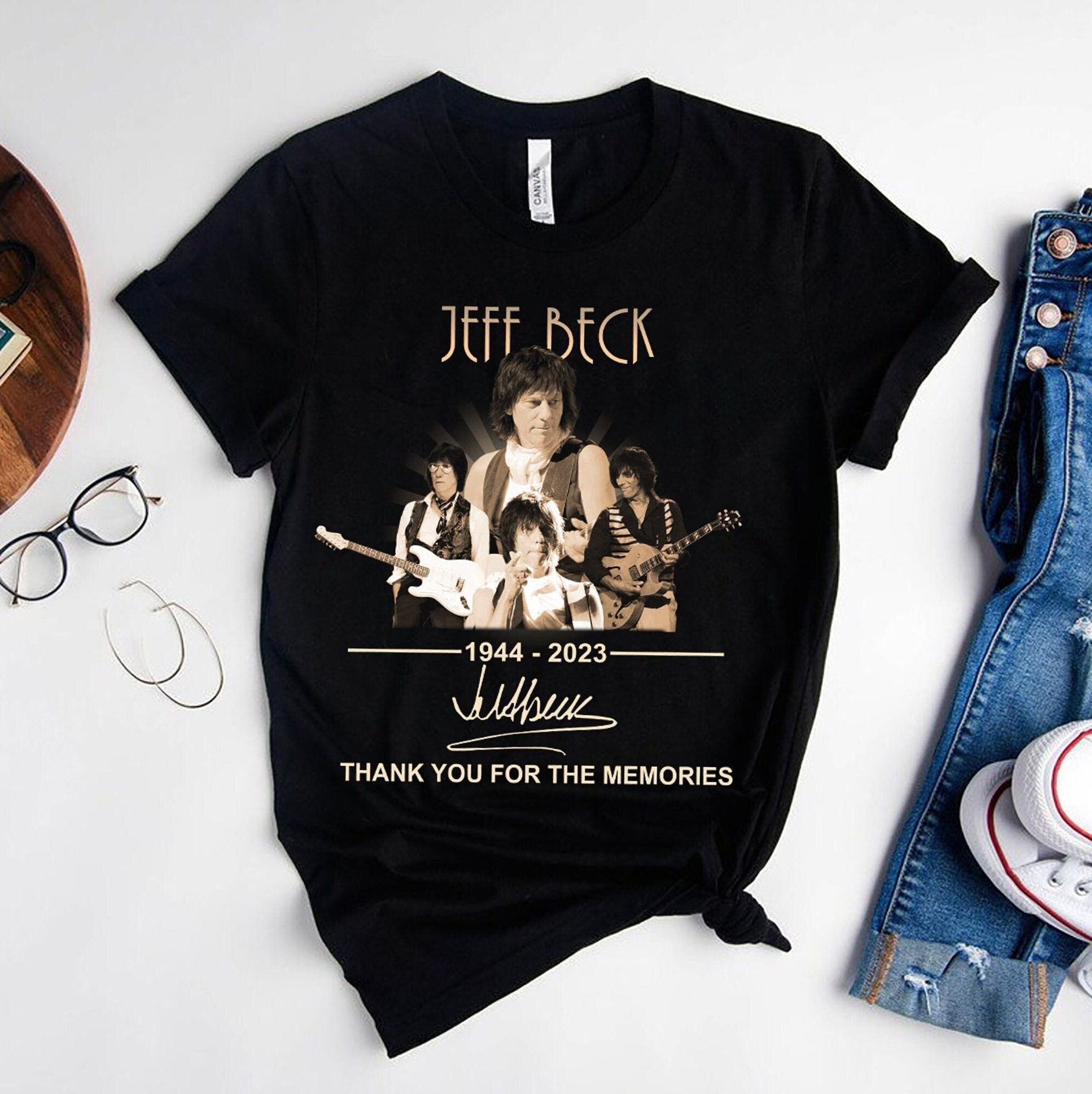 Discover R.I.P Jeff Beck 1944-2023 Memories Shirt, Jeff Beck RIP Guitar Legend Merch