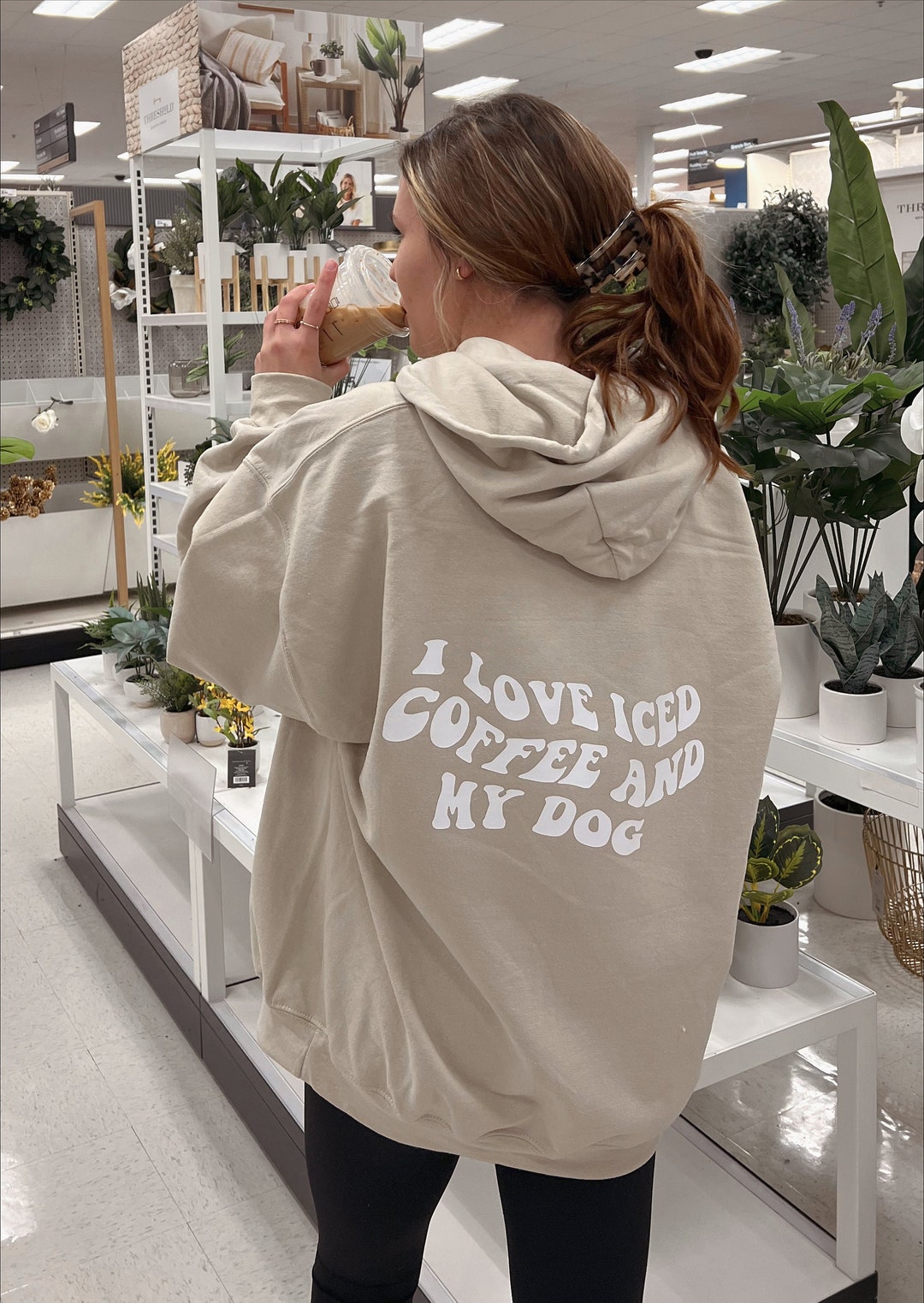 I Love Iced Coffee and My Dog Hoodie Dog Mom Hoodie Iced Coffee Hoodie