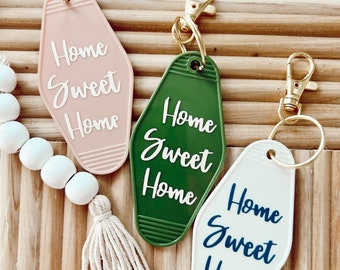 Lovely Home Sweet Home Keychains AG0054 4 Imitation Leather Pendant Charms Green