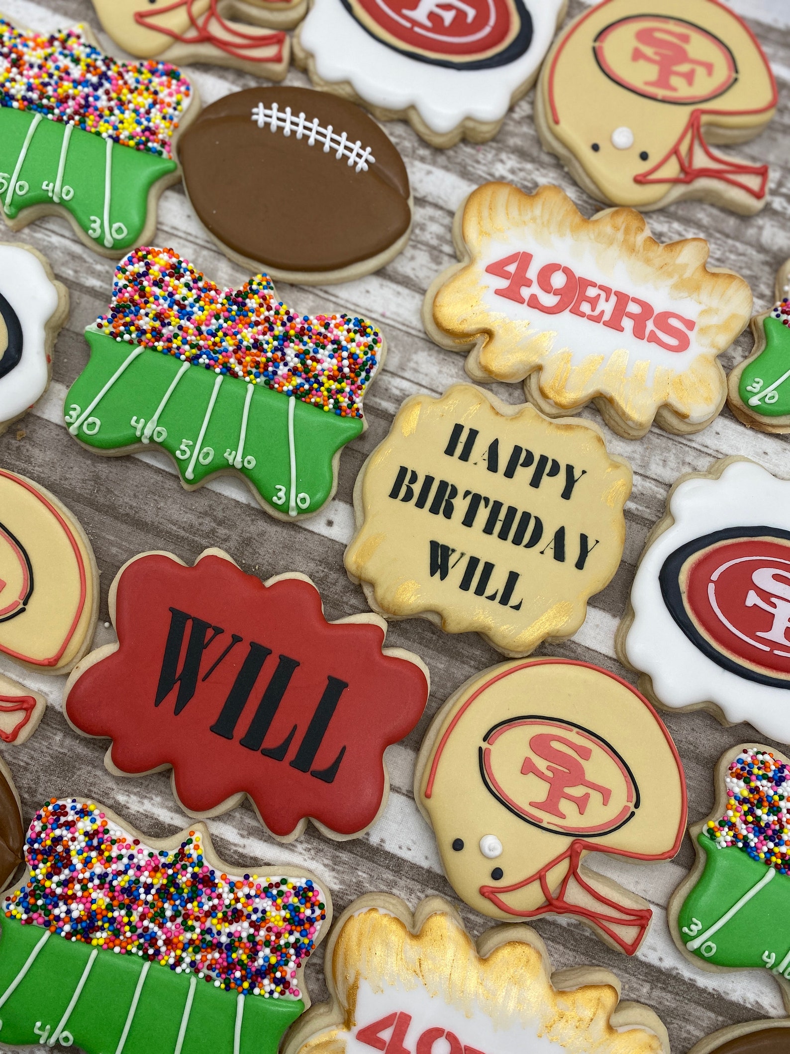 NFL Inspired Football Custom Cookies 49ers KC Chiefs Bills Etsy