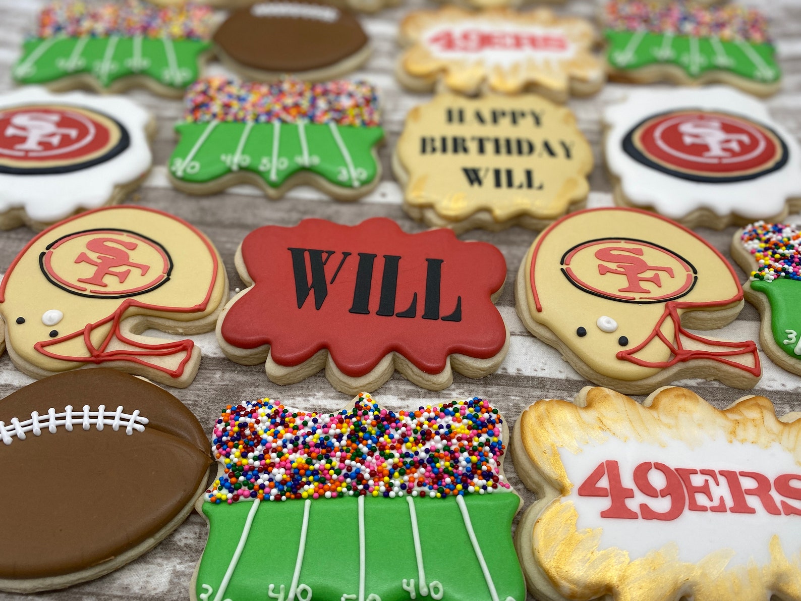 NFL Inspired Football Custom Cookies 49ers KC Chiefs Bills Etsy