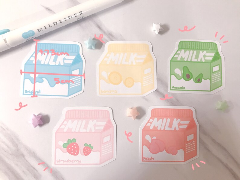 AVOCADO Milk sticker!glossy or matte die cut sticker not waterproof