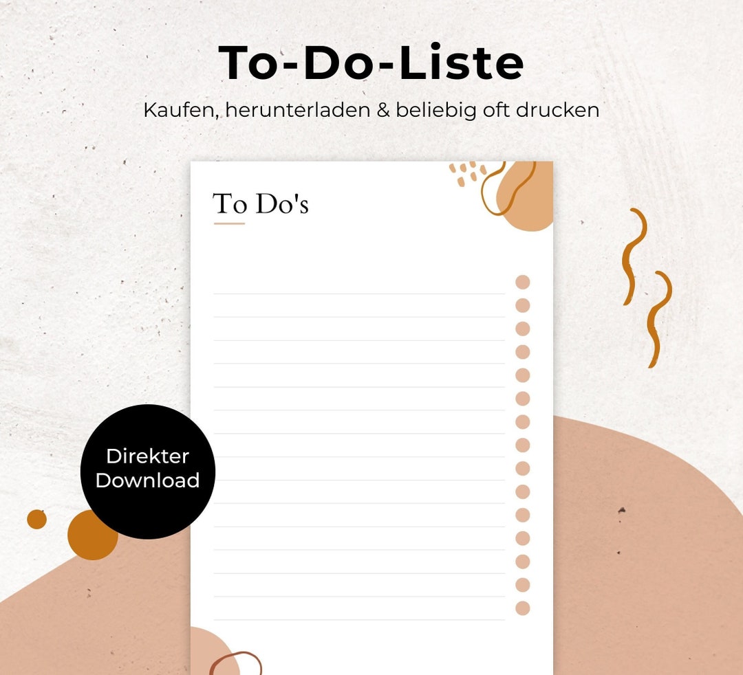 To-do-liste Zum Selbst Drucken Vorlage Planer A4 / A5 - Etsy