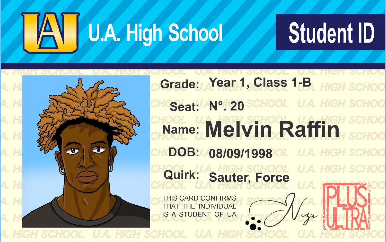 Custom My Hero Academia ID Card Boku No Hero MHA Student Etsy