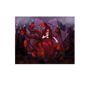 Babalon - portrait of the Scarlet Woman mounting Therion
