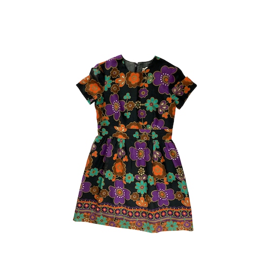 70s Mod Floral Print Dress Gem