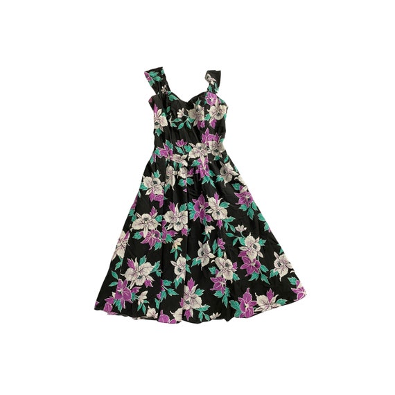 80s Floral Print Dress