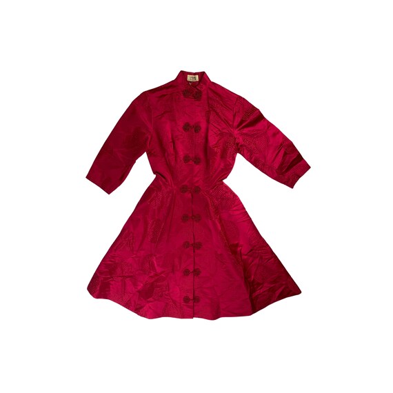70s Silk Asian Print Dress