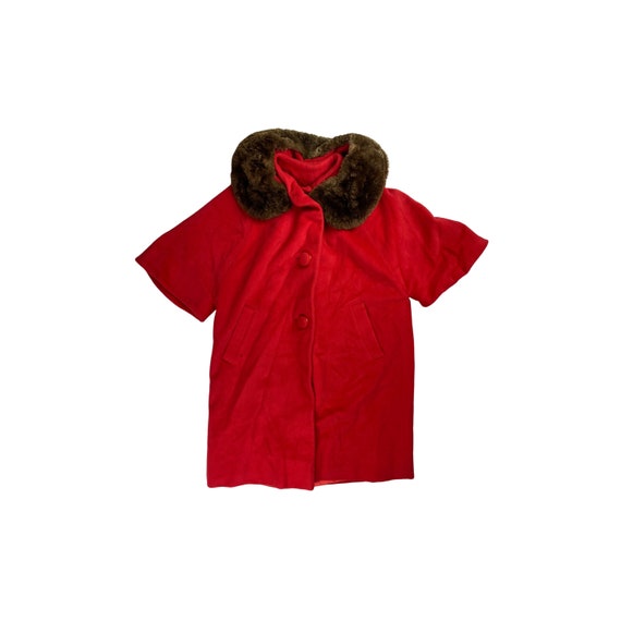 60s Mod Bright Faux Fur Collar Coat