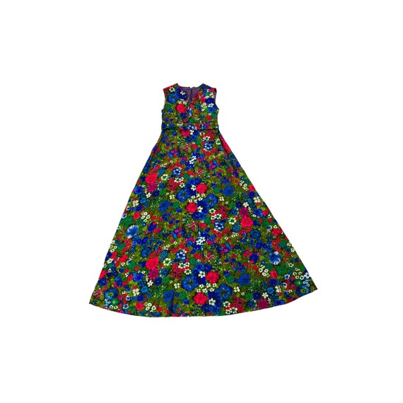 70s Mod Floral Maxi Dress