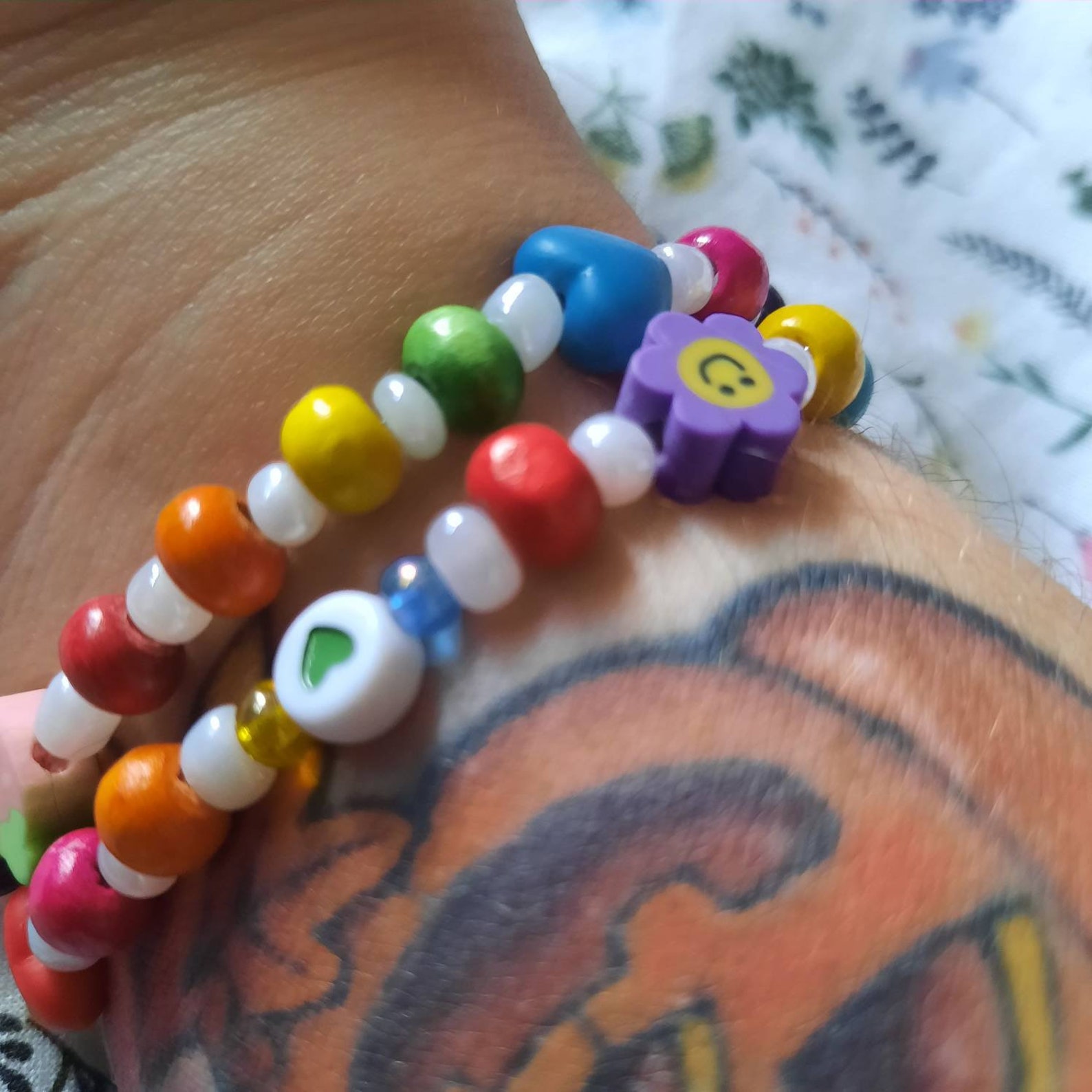 Mixed bead rainbow custom name bracelets Cute decora kidcore Etsy