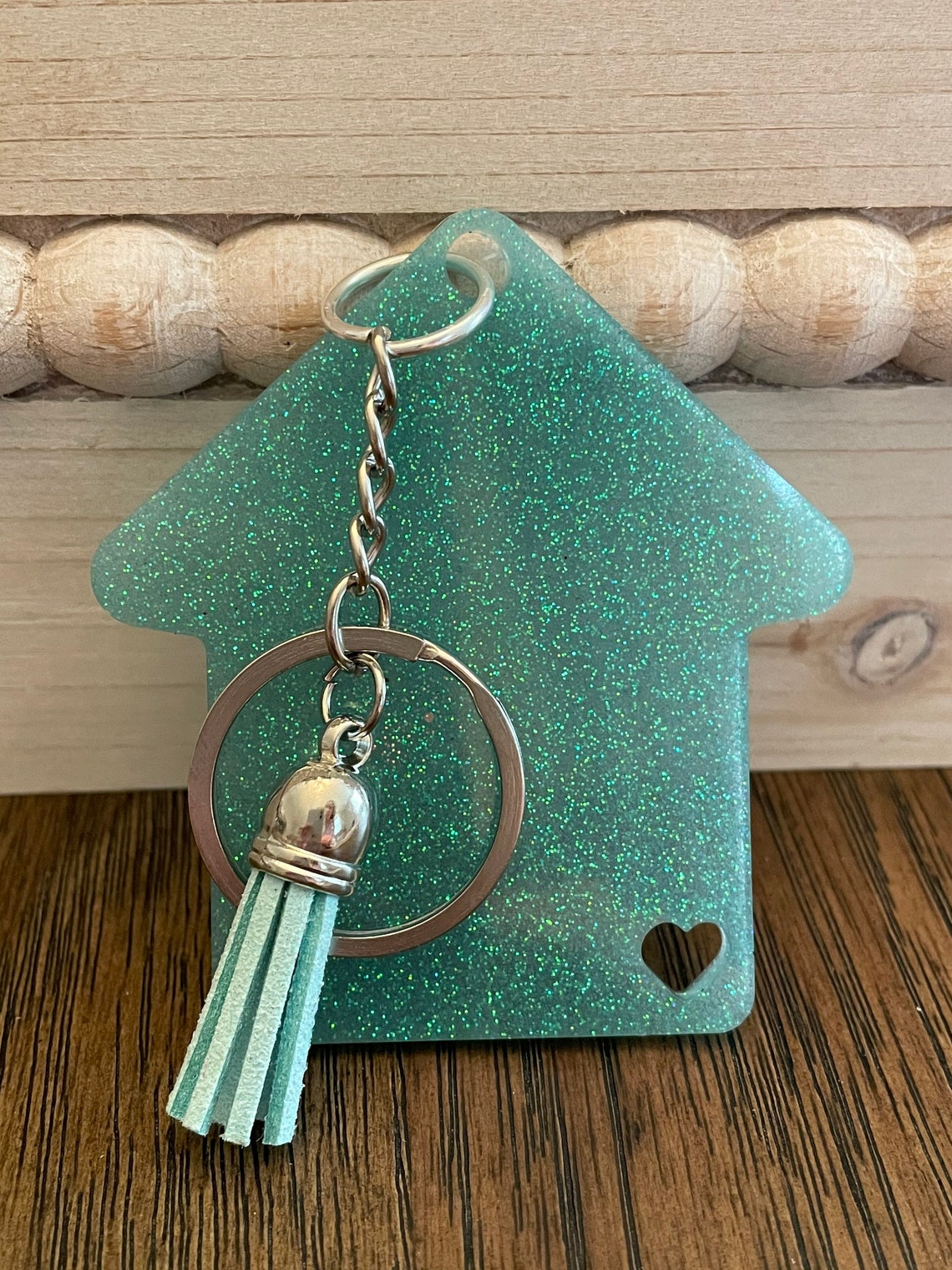 Custom KeychainHouse Keychain New Home Keychain Glitter Etsy