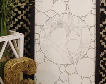 Made to Order, Custom Black and White Illustration, Collage, Line Art, Hand Drawn, 12x18 Photo, Wall Art