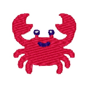 Crab Embroidery Design - Mini Red Crab Embroidery Design - INSTANT DOWNLOAD