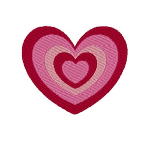 May include: A red heart with two pink hearts inside, all with a textured appearance.