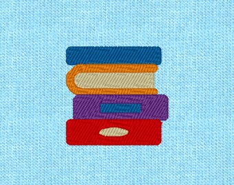 Pila de libros Diseño de bordado