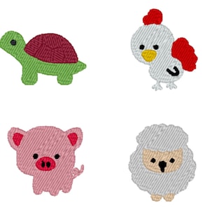 Farm Animals Embroidery Design, Mini Farm Animals Embroidery File, INSTANT DOWNLOAD, 1 Size