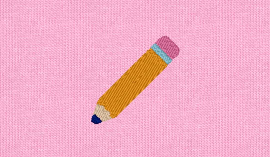 Pencil Embroidery Design Mini Pencil Embroidery Design Etsy
