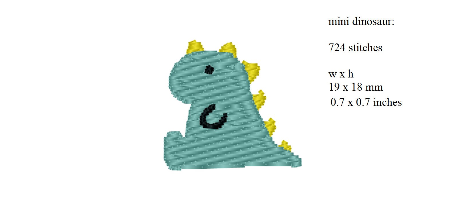 Dinosaur Embroidery Design, Mini Dinosaur Embroidery File, INSTANT ...