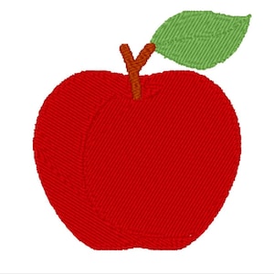 Apple Embroidery Design | Apple Embroidery File | 2 Sizes | Instant Download