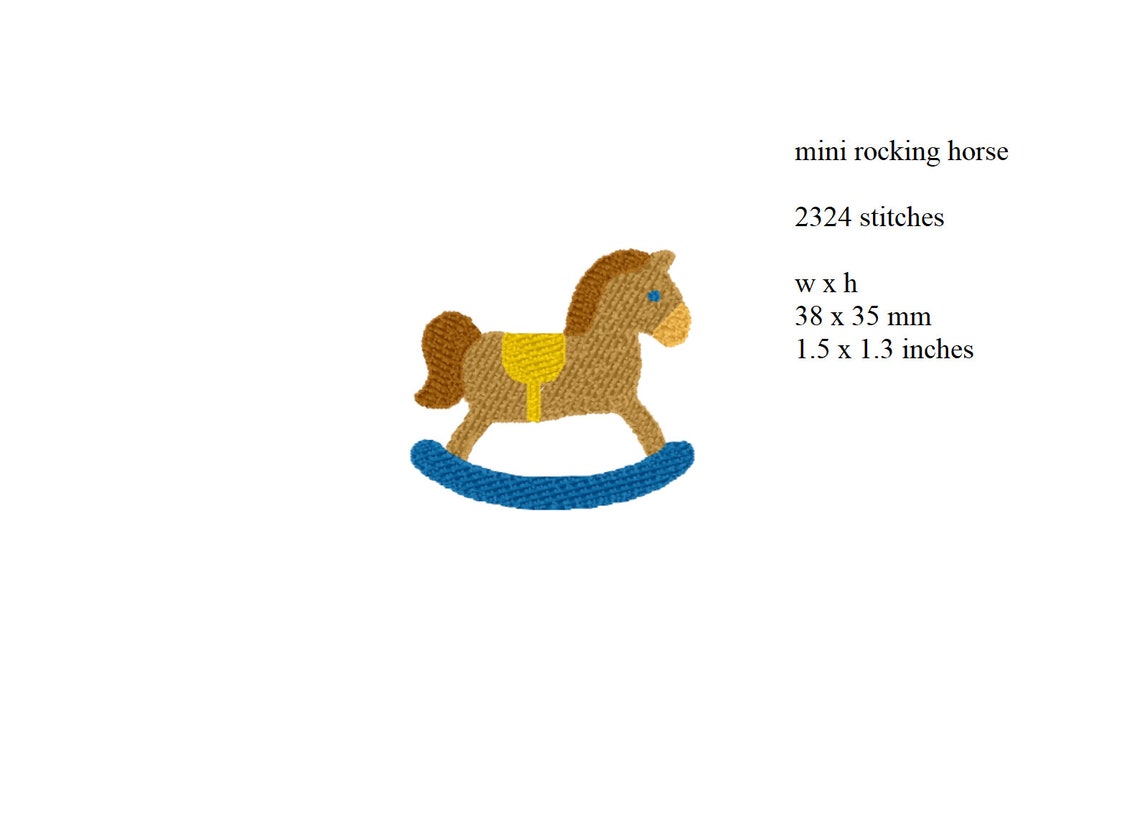 Mini Rocking Horse Embroidery Design Rocking Horse Etsy