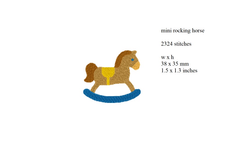 Miniature Rocking Horse Pattern Mini Rocking Horse Embroidery Design | Rocking Horse Embroidery File ...