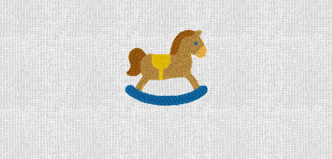Mini Rocking Horse Embroidery Design Rocking Horse Etsy