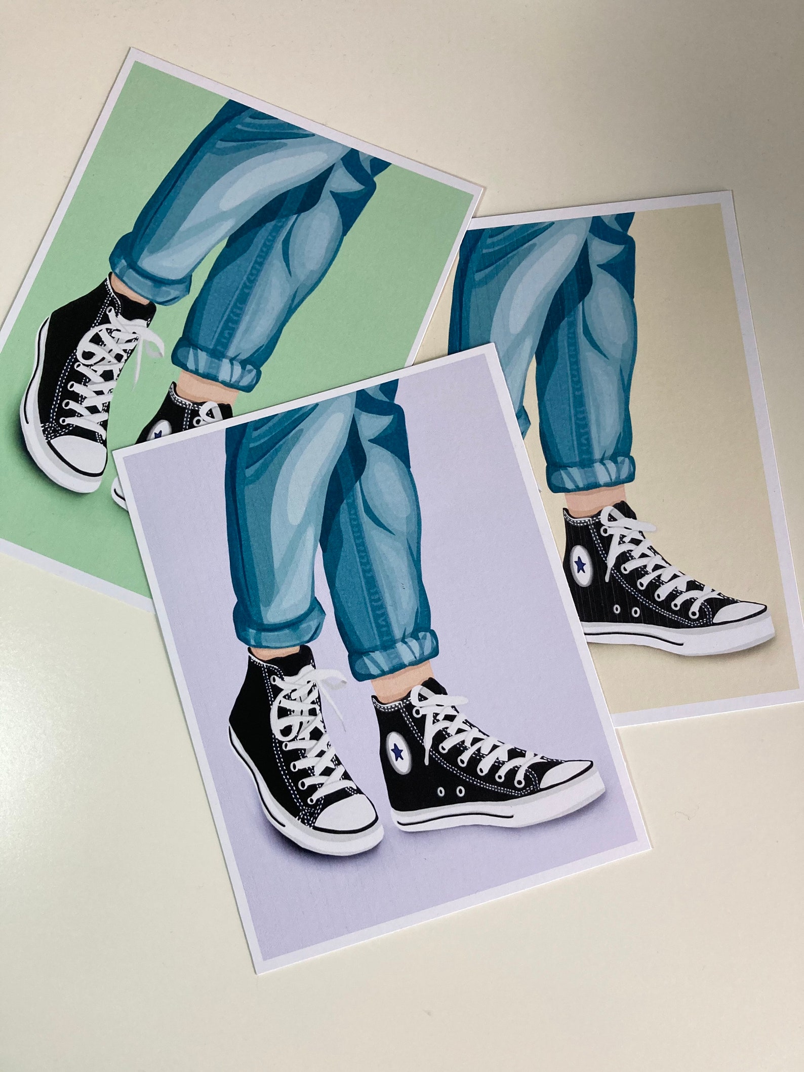 Footwear 'Converse' Style Art Pastel Fun Wall Art | Etsy