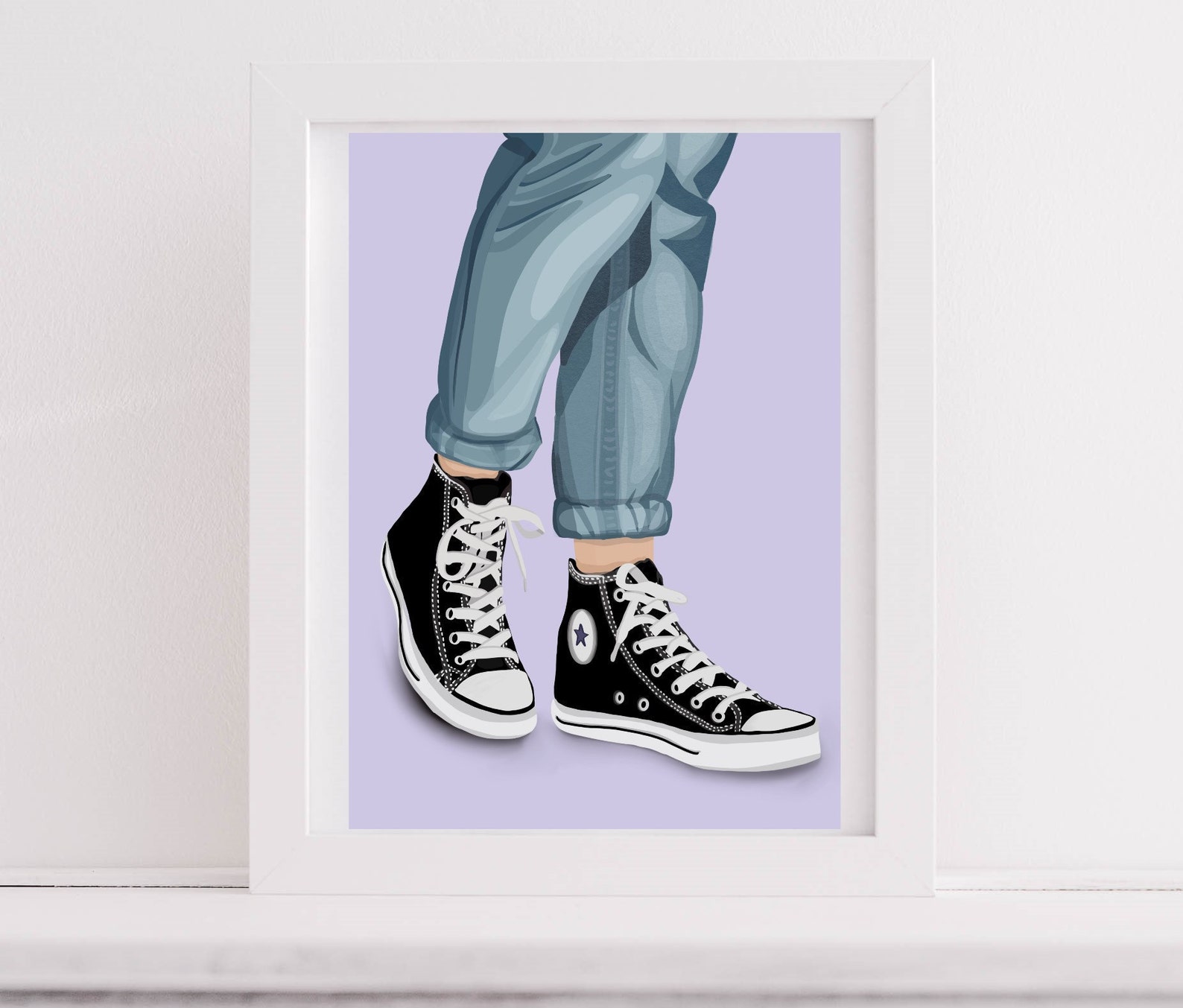 Footwear 'Converse' Style Art Pastel Fun Wall Art | Etsy