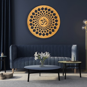 Om sign mandala, Om wall art,  Indian om sign, Om sign mandala, Meditation wall decor, Spiritual home decor
