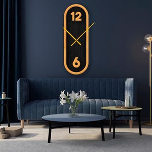 Oversized Wall Clock, Large Wall Clock Unique, Modern Wall Clock, Cool Clock Simple, Wooden Clock for Bedroom, Rectangle Wall Clock