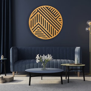 Wooden circle wall decor, Geometric wooden wall decor, Large wood circle ,Circle wall art wood, Geometric wood wall art