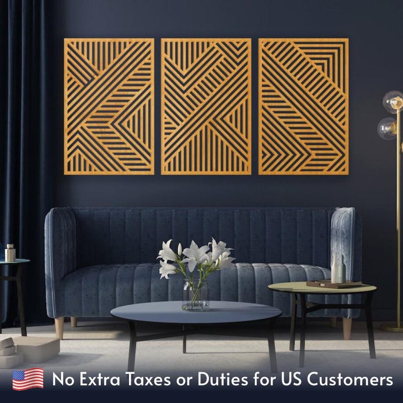 Geometric Wood Wall Art - Etsy