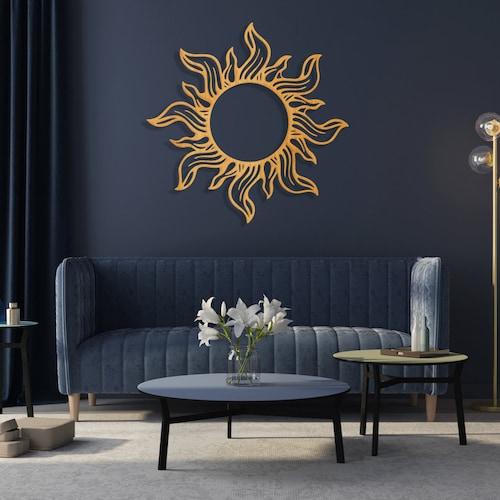 Wooden Sun Wall Art Wood Sun Decor Sun Nursery Decor Rising Etsy