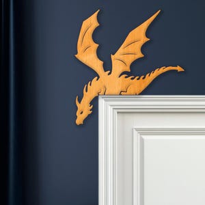Dragon door decor, Dragon door topper, Dragon door frame decor, Dragon door frame sitter, Dragon door corner decor, Dragon door corner sign
