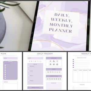 Daily, Weekly, Monthly Planner Digital and Printable