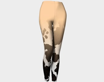 Kuh Print Leggings - Übergang nude