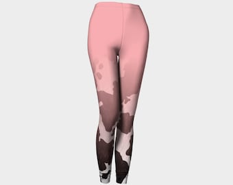 Kuh Print Leggings - Übergang rosa