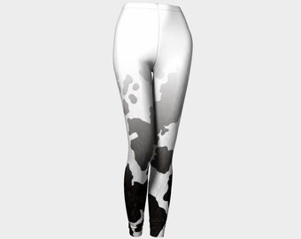 Kuh Print Leggings - Weißer Übergang