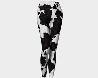 Kuh Print Leggings - strukturiertes Design