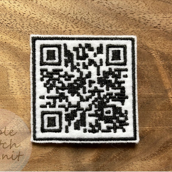 Rick Astley QR Code Patch | RickRoll Embroidery Patch