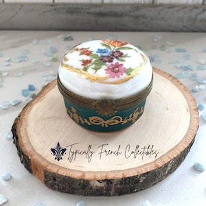 Orange Tulip Limoges Trinket Box: Floral Gold Accents, Limoges France