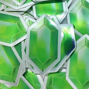 Zelda Rupee Stickers – TLOZ green rupee stickers – gifts for the legend of zelda fans – zelda rupee decals – gifts for gamers – zelda decals