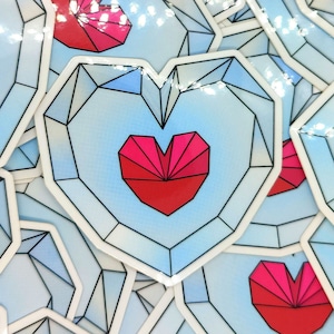Heart Container Zelda Sticker – waterproof the legend of zelda vinyl sticker – valentines gamer gifts – zelda gifts for gamers – funny zelda