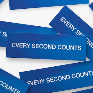 Every Second Counts The Bear Wasserdichter Aufkleber - Inspiriert von FX's The Bear - motivierender blauer Vinyl-Aufkleber - lustige Geschenke für Köche JA Koch!